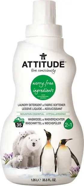 Attitude Prací gel a aviváž (2 v 1) s vůní Mountain Essentials 1050 ml (35 praní)