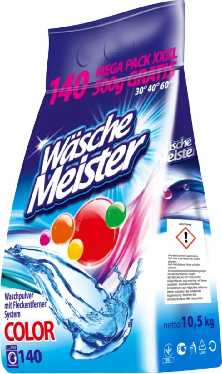 WascheMeister Color Prací prášek 10,5 kg – 140 praní